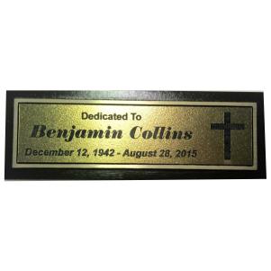 9x3 Bronze Finish Aluminum Casting  Plaque with Metallic Gold Plate
