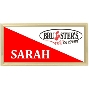 3x1-1/2 Metal Name Tag with Gold Plastic Holder