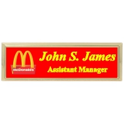 3x1 Metal Name Tag with Holder