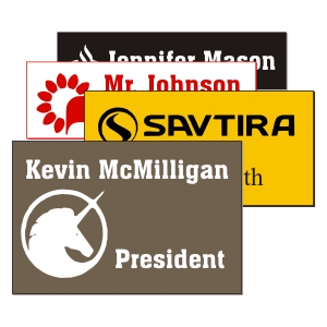 Plastic Name Tag with Logo - Square