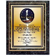 Black Marble Finish Plaque with Gold Cove